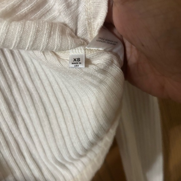 Reformation Einkorn Puff Sleeve Knit Top, Cream, Sz XS - Picture 5 of 6